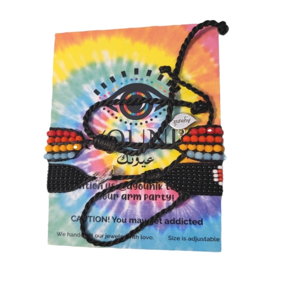 AYOUNIK Beaded Sliding Knot Bracelet Set Of Two - Picture 4 of 4